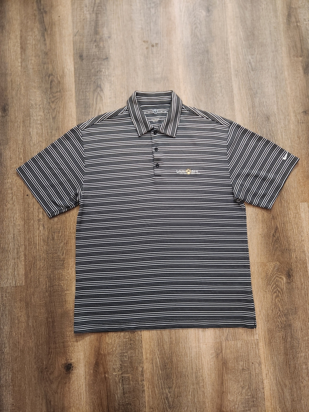 Nike Golf Fit Dry striped Golden Bear Hilton Head Mens Large Performance